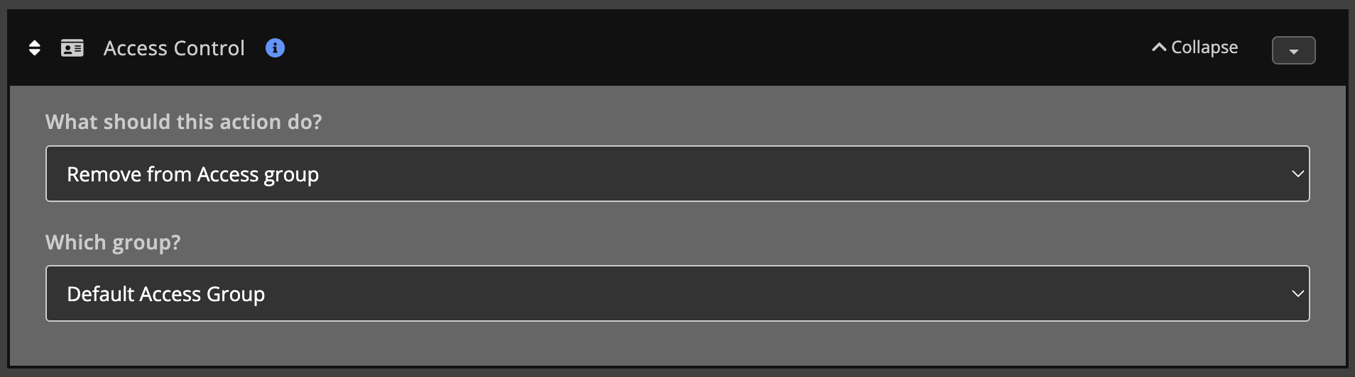 Automations / Tasks - Action - Access group 2