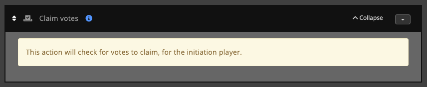 Automations / Tasks - Action - Claim vote