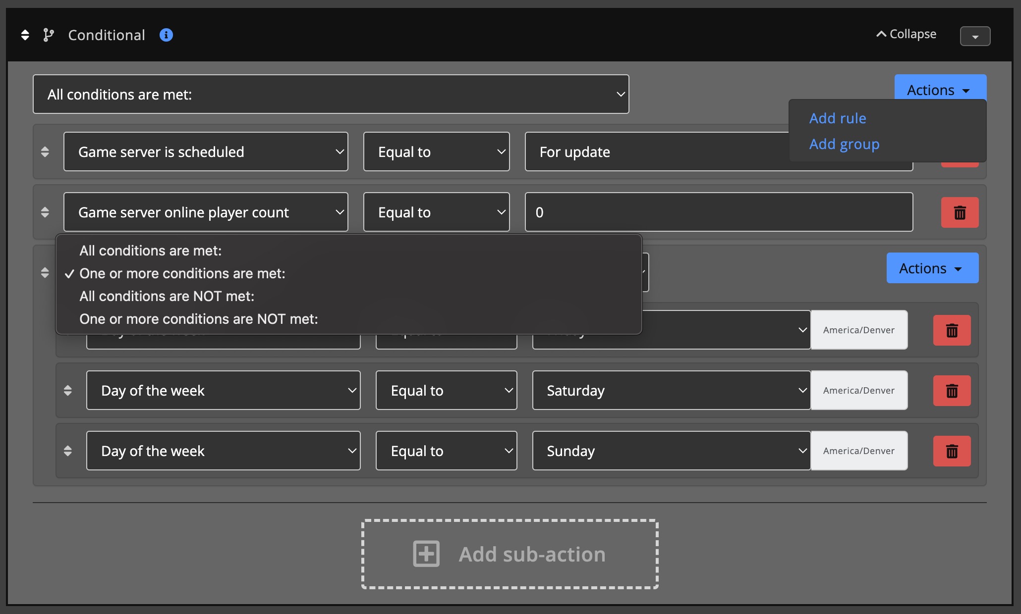Automations / Tasks - Action - Conditional 2