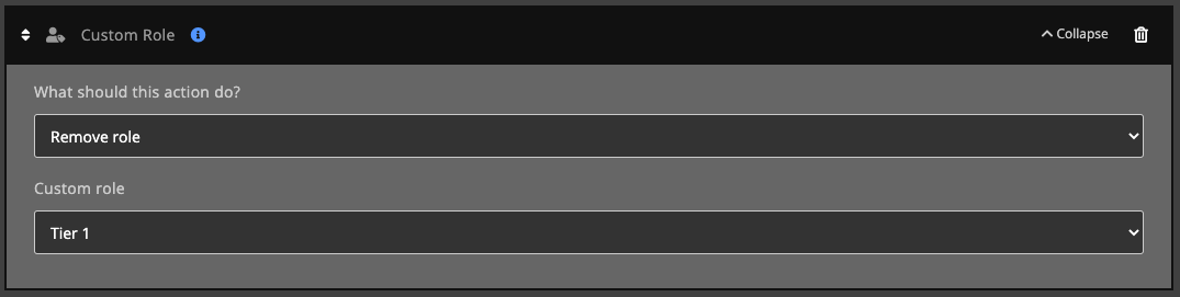Automations / Tasks - Action - Custom role 2
