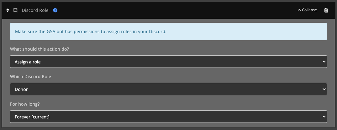 Automations / Tasks - Action - discord role
