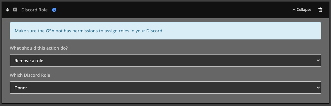 Automations / Tasks - Action - discord role