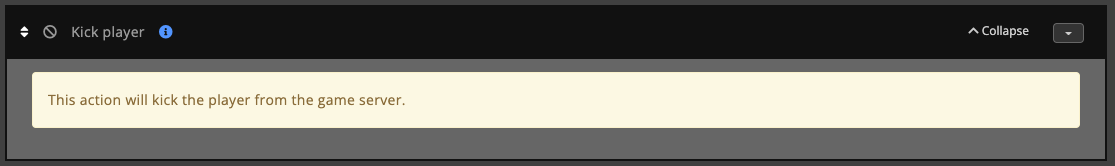 Automations / Tasks - Action - kick player