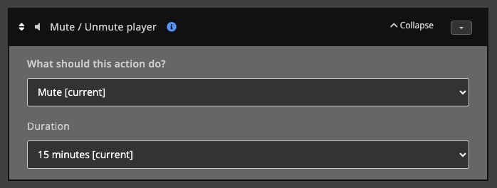Automations / Tasks - Action - Mute player