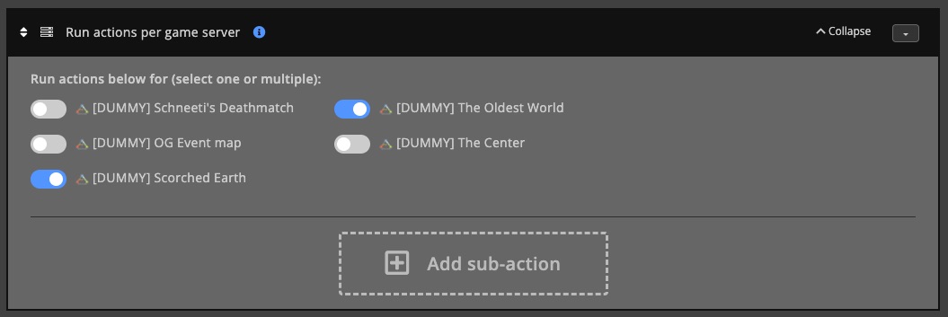 Automations / Tasks - Action - Run actions per game server