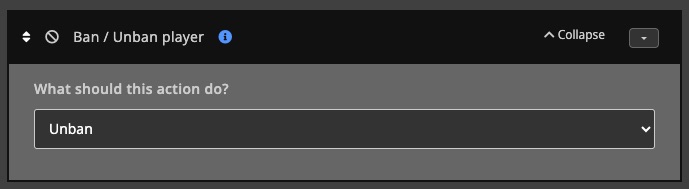 Automations / Tasks - Action - Unban player