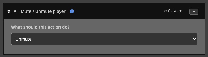 Automations / Tasks - Action - Unmute player