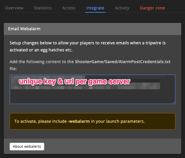 Integrate ARK: Survival Evolved game server - Email Webalarm
