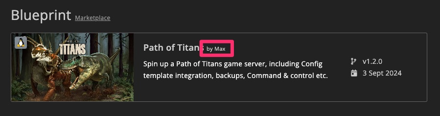 Blueprint - Publish on marketplace - Blueprint author name location