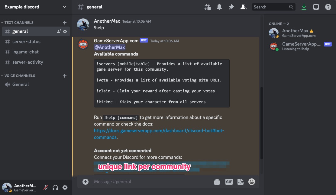 Discord bot - bot commands