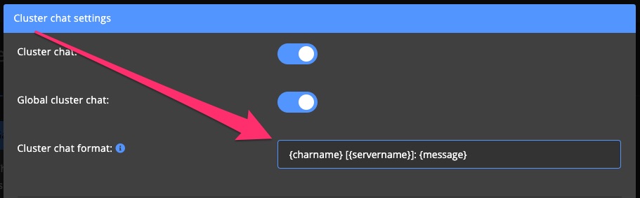 Clusters - cluster chat format