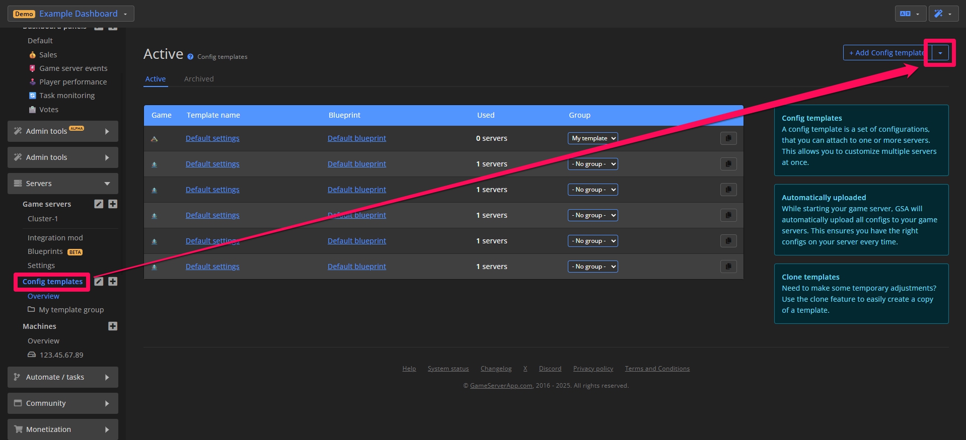 Config template - default config
