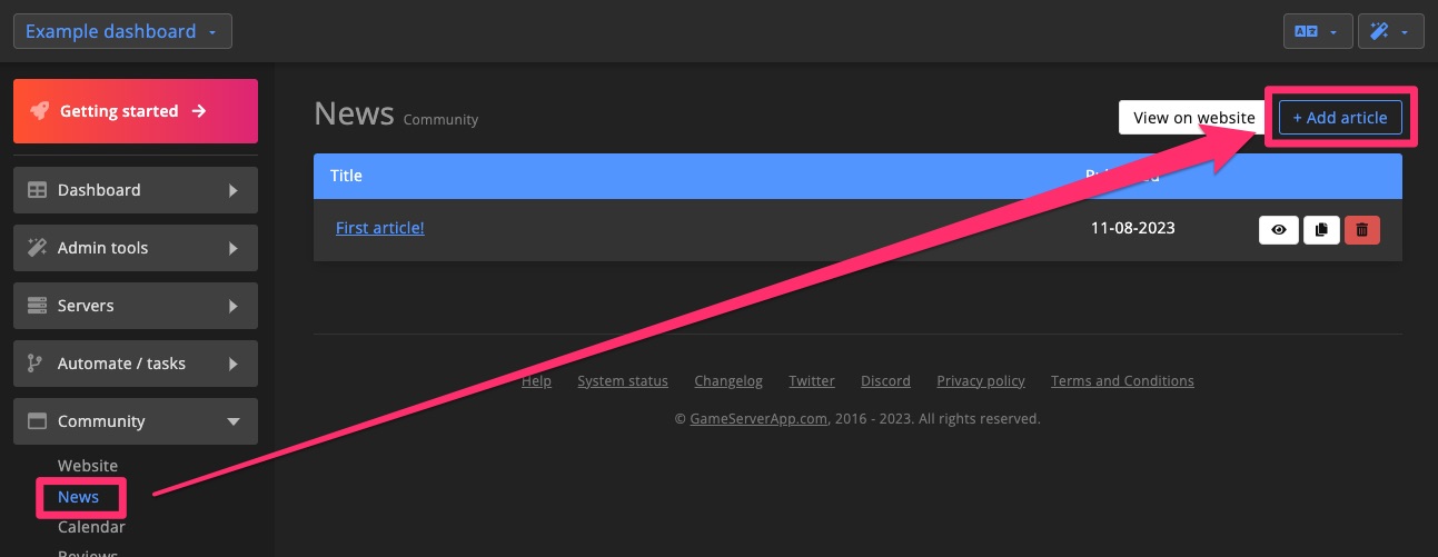Community - News - Create article 1