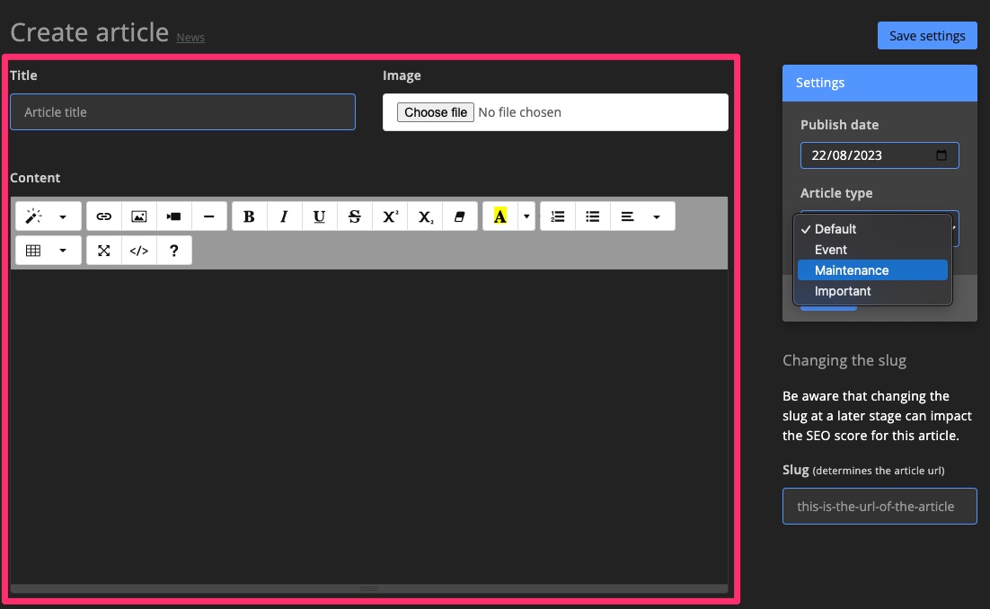 Community - News - Create article 2