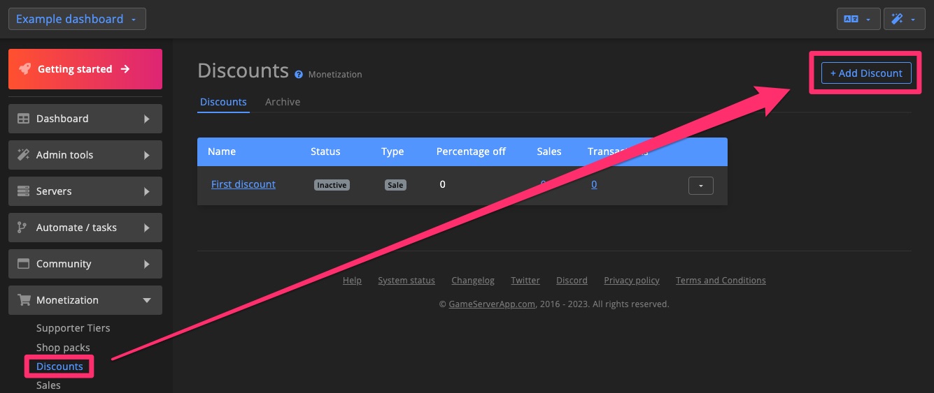 Monetization - Create discount 1