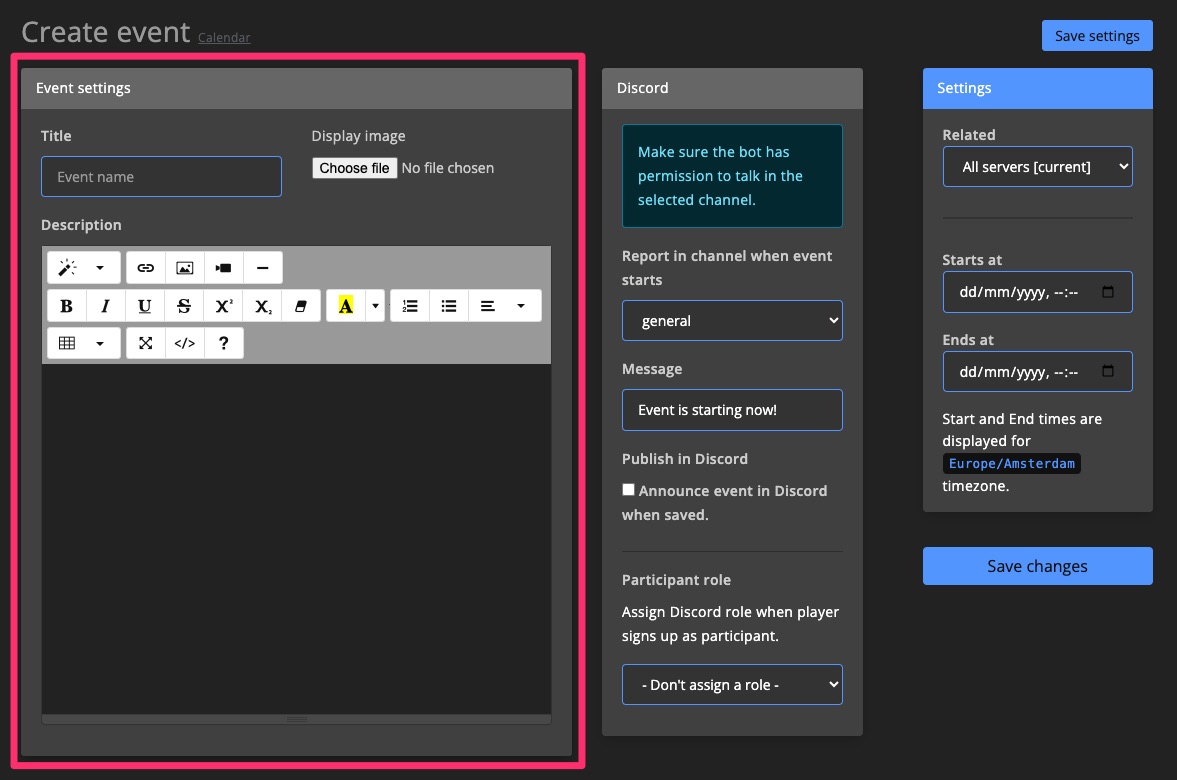 Community - Calendar - Create event 2