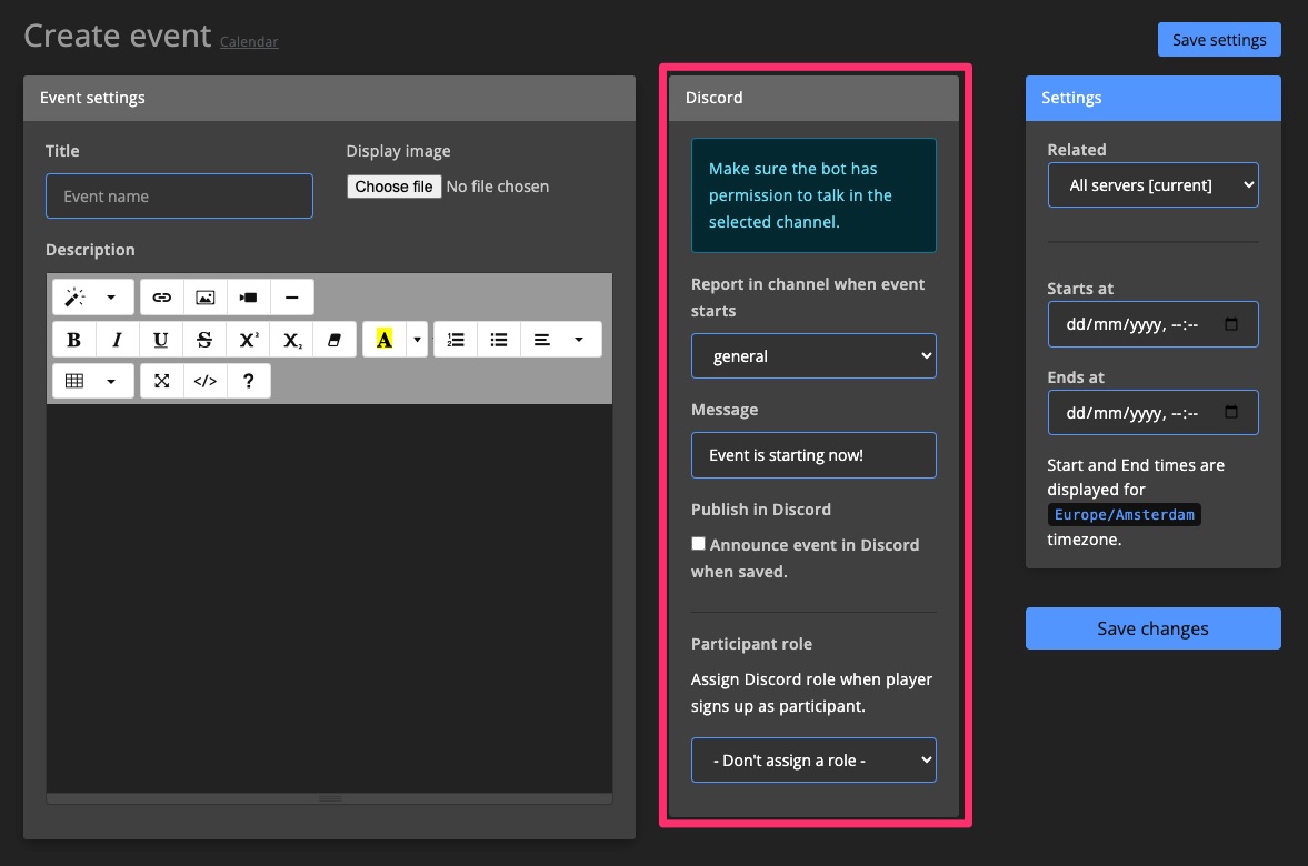 Community - Calendar - Create event 2