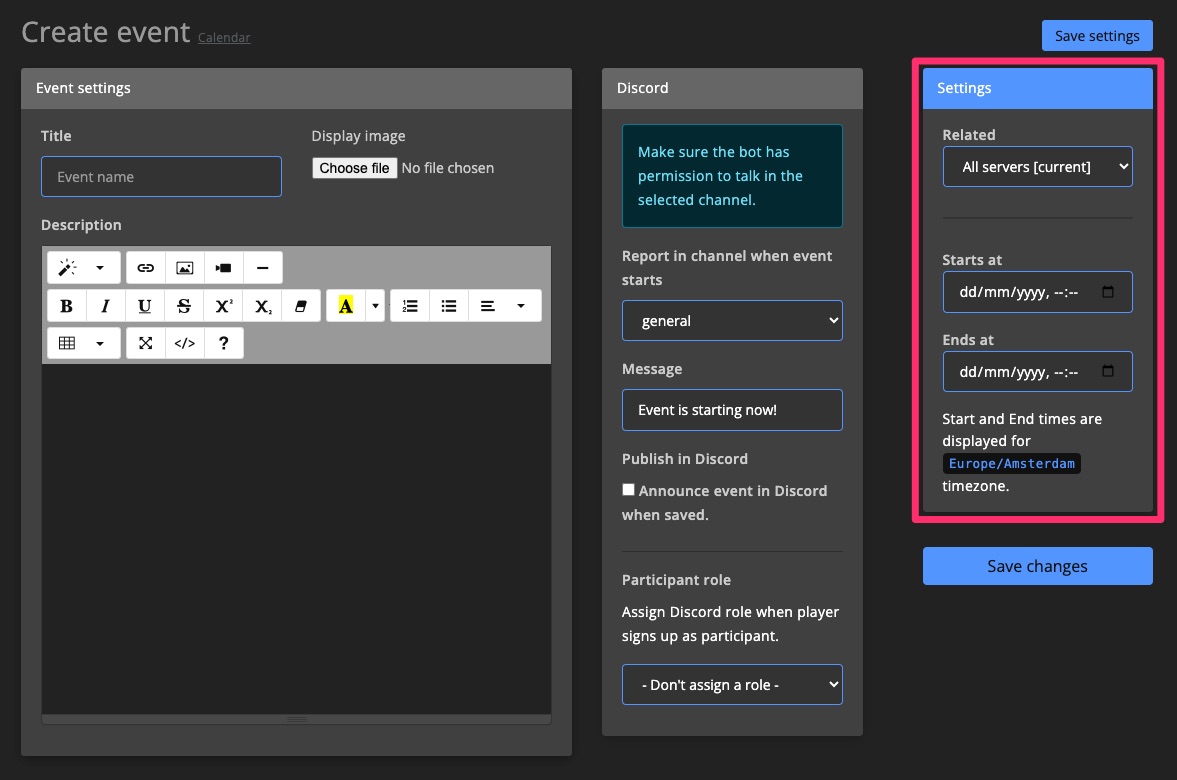Community - Calendar - Create event 2