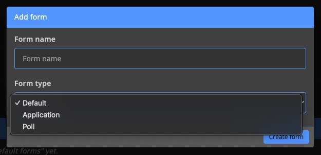Community - Forms - Create form 2