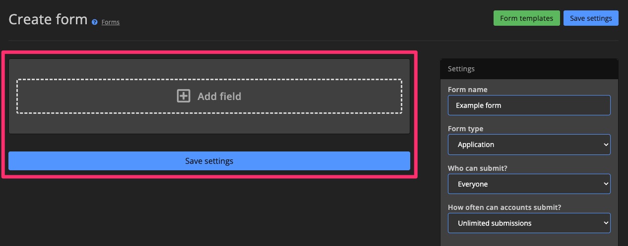 Community - Forms - Create form 3