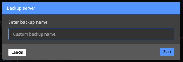 Game server - create manual backup 2