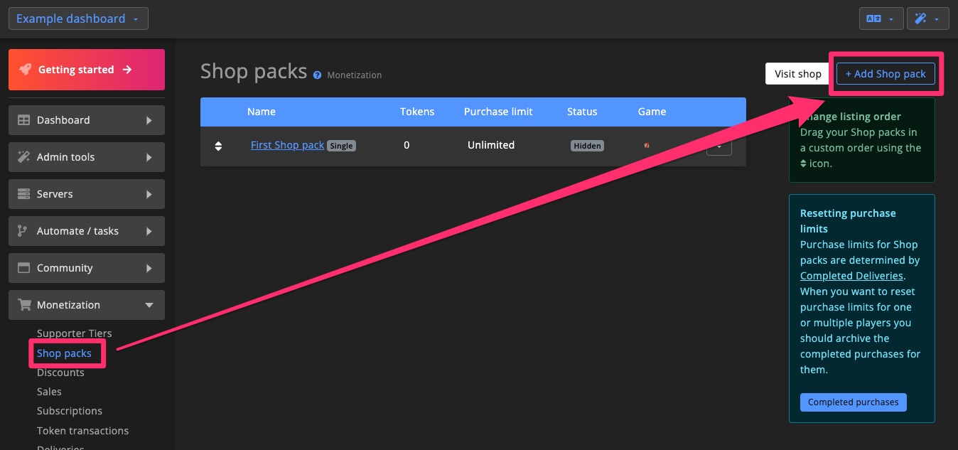 Monetization - Create Shop Pack 1