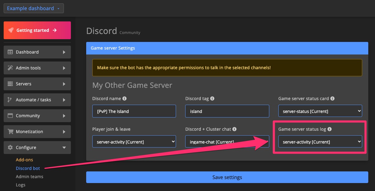 Discord bot - Player join / leave