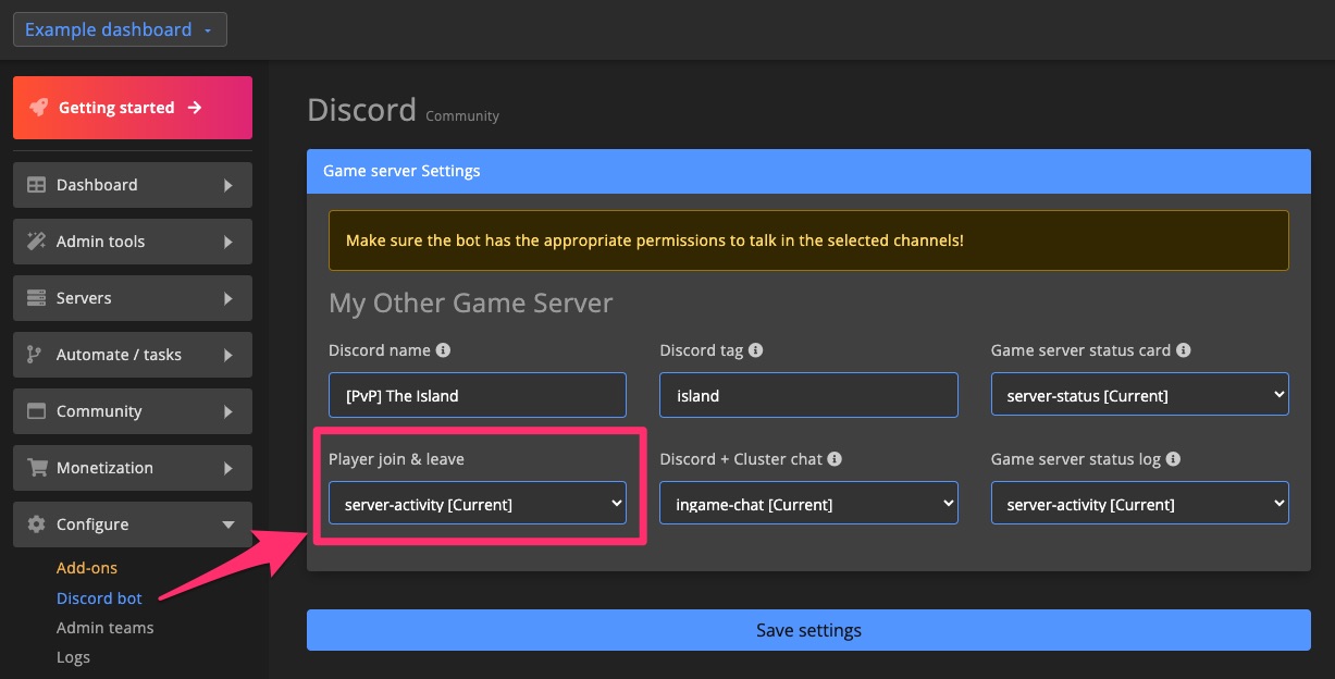 Discord bot - Player join / leave