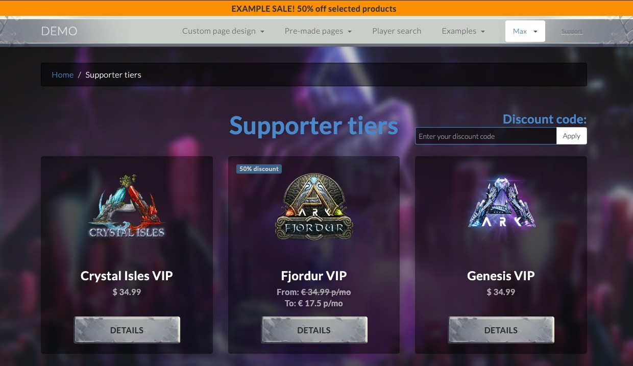 Monetization - Discount example