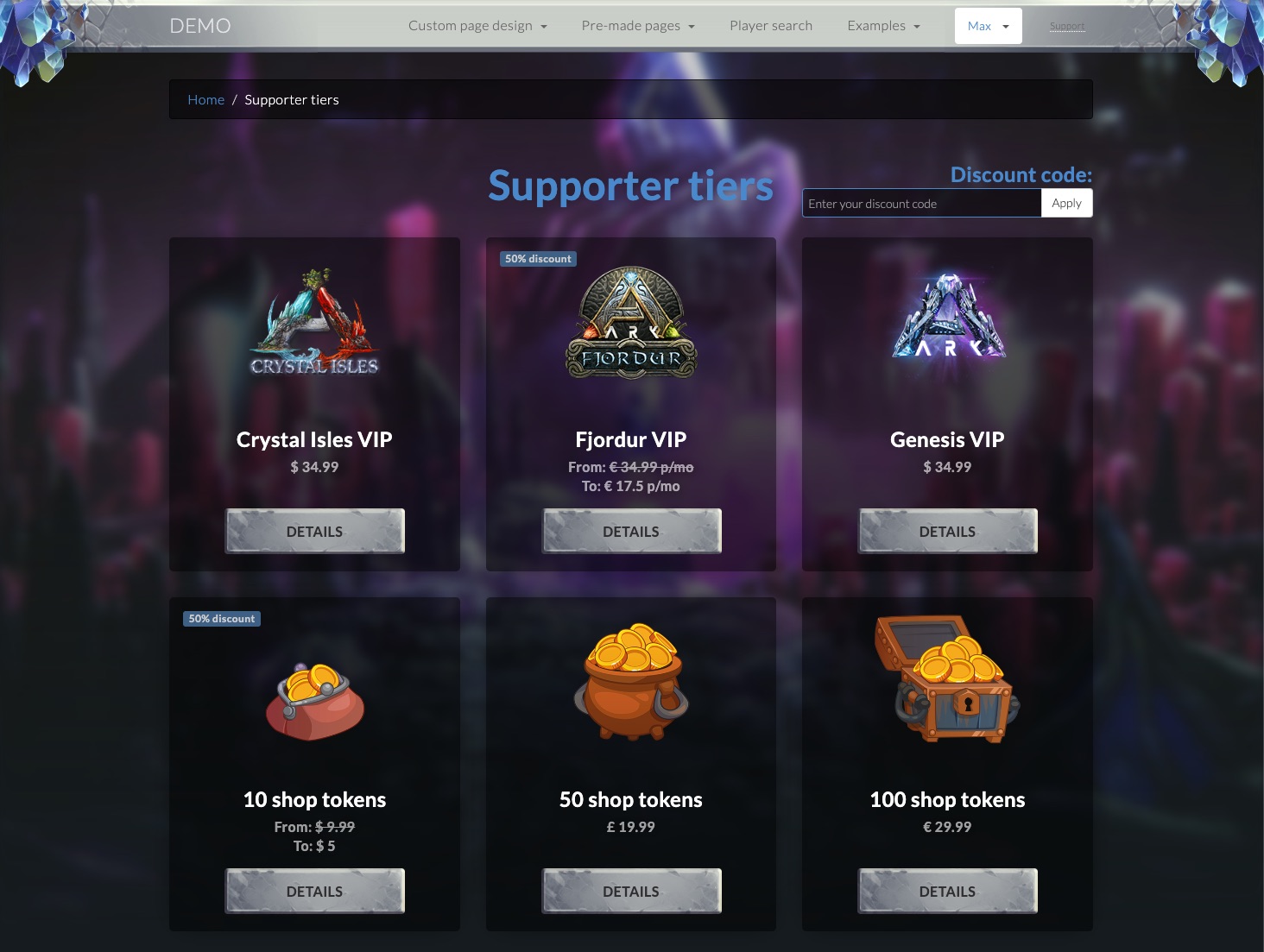 Monetization - Supporter Tier example