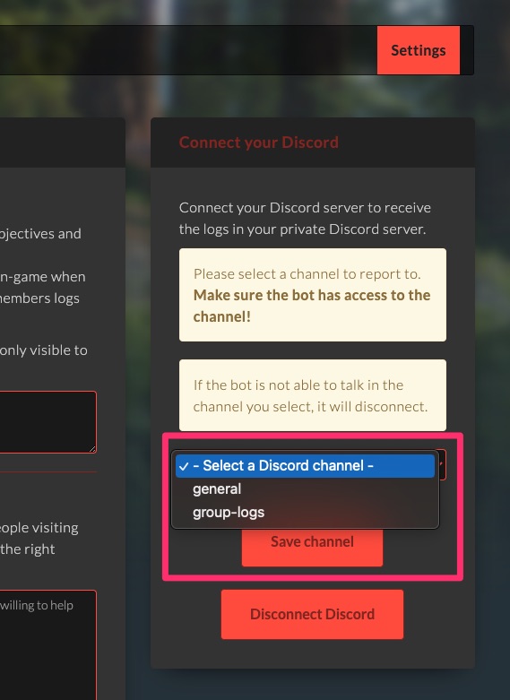 Discord bot - Group log setup 6