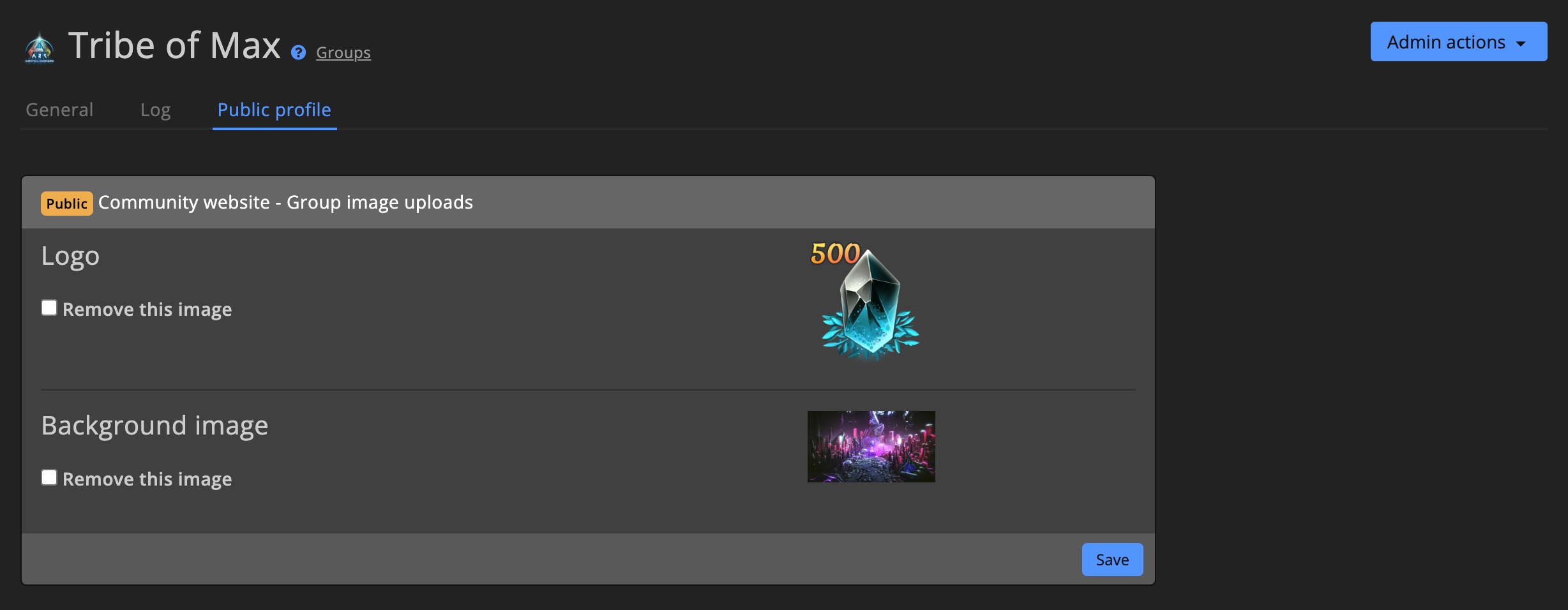 Group - Public profile