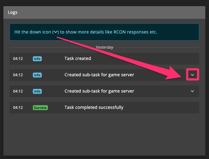 Automations / Tasks - Task history logs