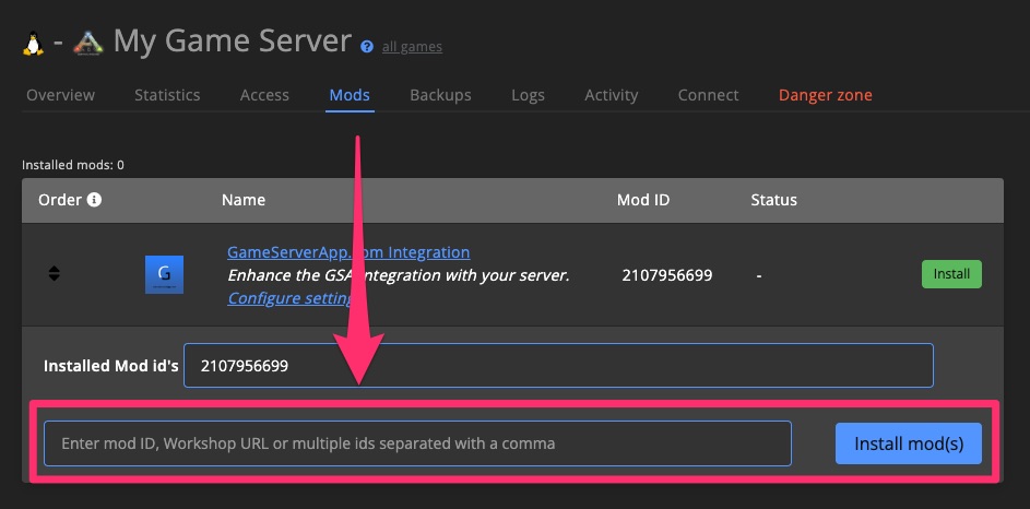 Mods & plugins - Install mod