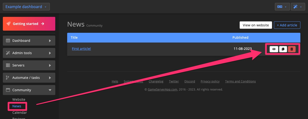 Community - News - Manage article 1