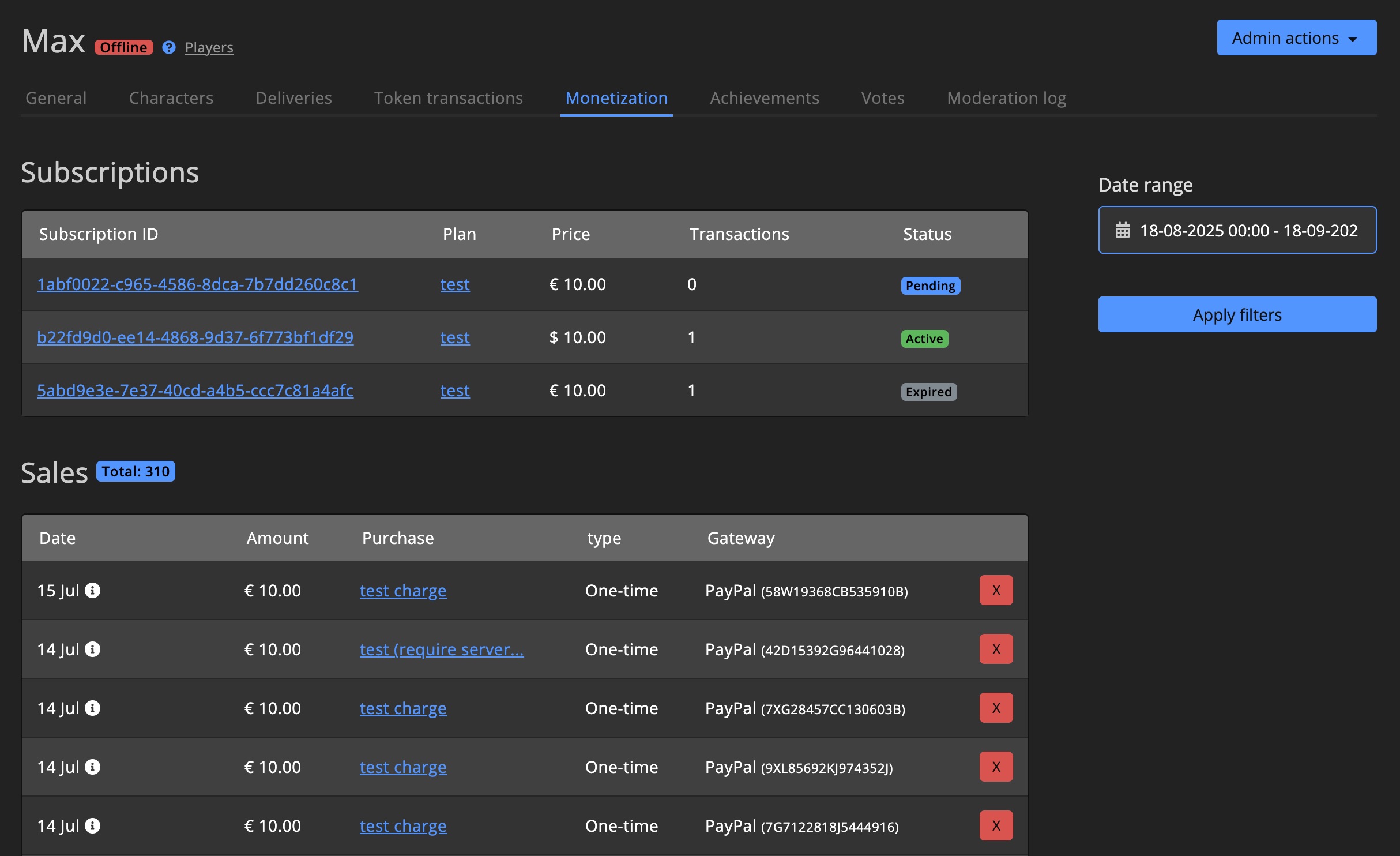 Player - Monetization