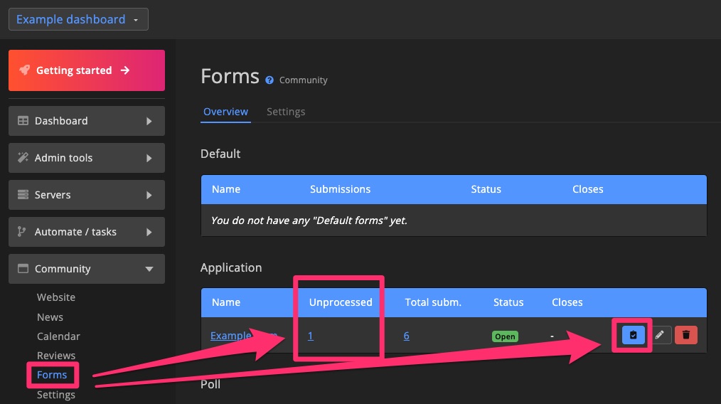 Community - Forms - Review applications 1