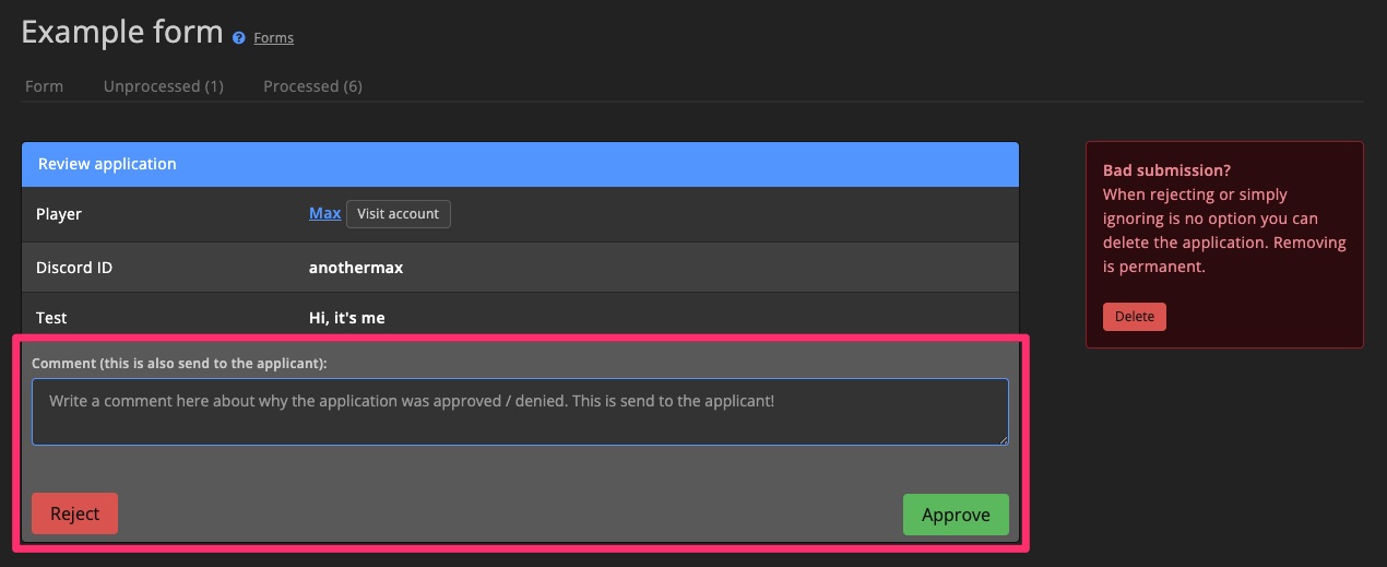 Community - Forms - Review applications 3