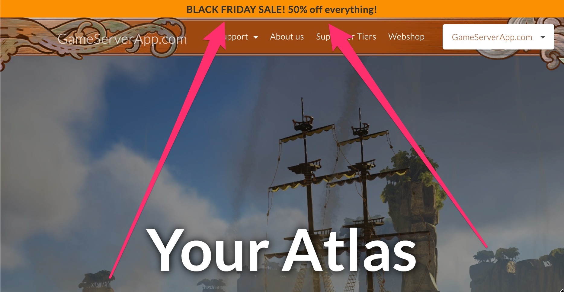 Monetization - Discount sale banner text - Community website