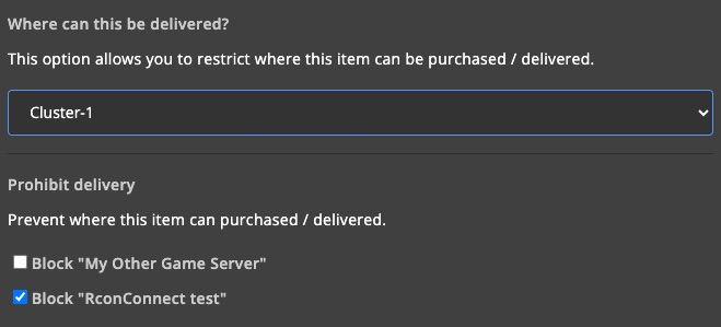 Monetization - Settings - Delivery Restrictions