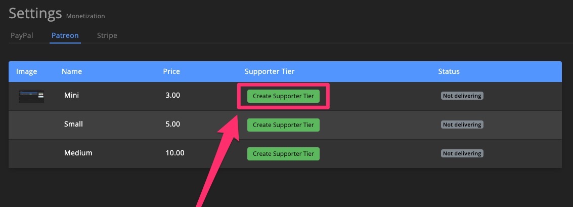 Monetization - Payment Service Provider - Set up Patreon 2